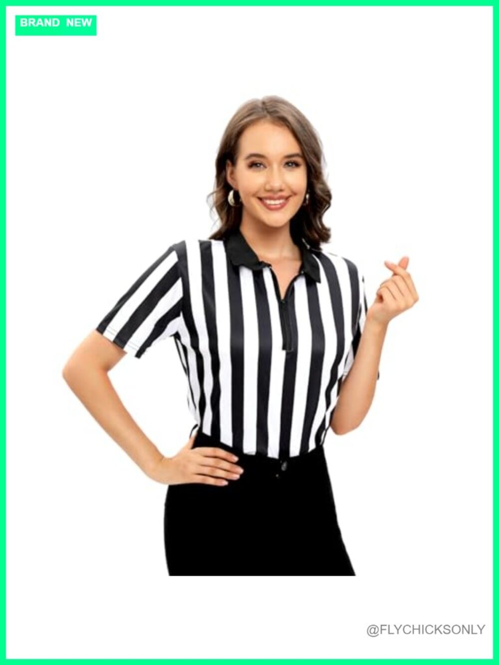 Striped Referee Shirt for Basketball Football Officiating or Halloween Costume